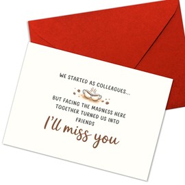 Podagree You'll Be Missed Cute Retirement Cards Him or Her - Gold Foil Leaving for New Job Card for Men or Women - Good Luck Colleague or Co Worker - Will Miss You Card