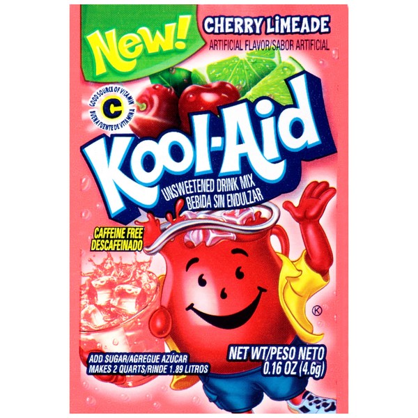 Kool-Aid Flavored Drink Mix, Cherry Limeade, 0.16 Ounce Packets (Pack of 48)