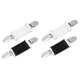 4pcs Dress Clips, Back Cinch Clips with Elastic Band Design Clothes Clips Waist Cincher Clip Cardigan Collar Clips Travel Hat Clips Sweater Clips for Women Girl Decor (Black, White)