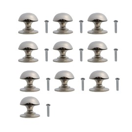 HARMAC HOUSE Round Cabinet Knobs 10 Pack Chrome Round Pull Handles, 1.26 Inch/32mm Diameter,Kitchen Cupboard, Bedroom Dresser, Bathroom Wardrobe Door Handle Mushroom Handles Knobs (10)
