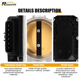 ROADFAR Electric Throttle Body S20123 22030-20060 for 04-06 for Lexus ES330/RX330, 03-06 for Toyota Camry, 2003-2007 for Toyota Highlander, 2003-2006 for Toyota Sienna, 2003-2008 for Toyota Solara