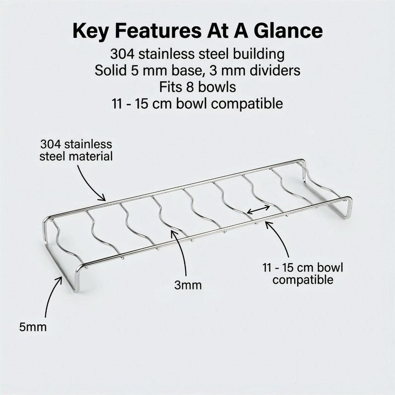 IMEEA Small Bowl Organizer for Cabinet 304 Stainless Steel Rack