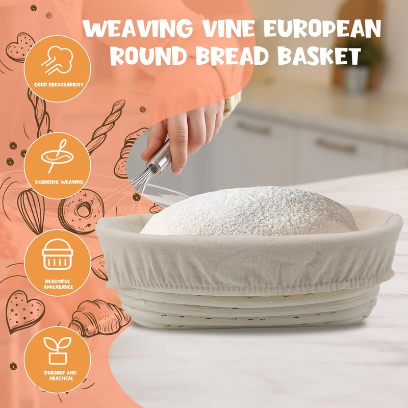 Zjyufy Banneton Bread Proofing Basket Set for Beginner Proofing Basket