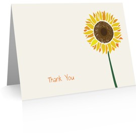 Sunflower Thank You Cards (24 Foldover Cards and Envelopes)