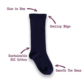5pk Girls Bamboo (Viscose) Knee High Socks! Navy, UK Size 8-12 (3-6 yrs)