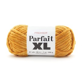 Premier Yarns Parfait XL Yarn, Ideal Yarn for Crocheting and Knitting, Jumbo Yarn, Made of 100% Polyester, Goldenrod, 7 oz, 87 yards