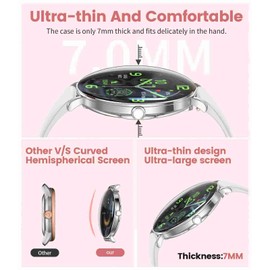 LIGE Ultra-Thin Smart Watch for Women(Answer/Make Calls),1.43" Fitness Tracker Watch with Health Tracker 100+ Sports Modes,Always-on Display Women Smartwatch for Android iOS (Silver-FV17-G)