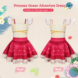 Benylion Princess Dress Up Fancy Costume Outfit for Girls Kids Adventure Children's Birthday Holiday Cosplay Set Size 7 Age 6-7 Years Christmas Gifts Costumes for Girls