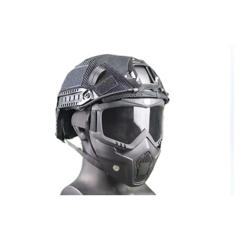 Mich Airsoft Helmet and Mask, with Side Rail for NVG