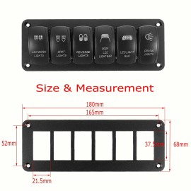 Frentaly 6-GANG TOGGLE SWITCH SWITCH METAL PANEL FOR RV CAR MARINE BOAT