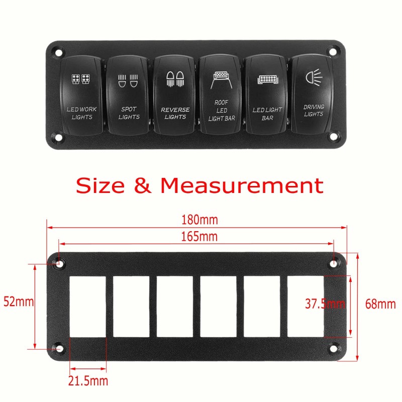Frentaly 6-GANG TOGGLE SWITCH SWITCH METAL PANEL FOR RV CAR