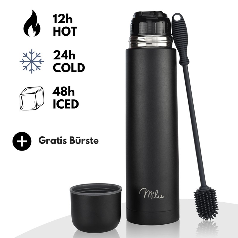 Milu Thermos Flask, Thermos Jug, 1 L, 750 ml, 500