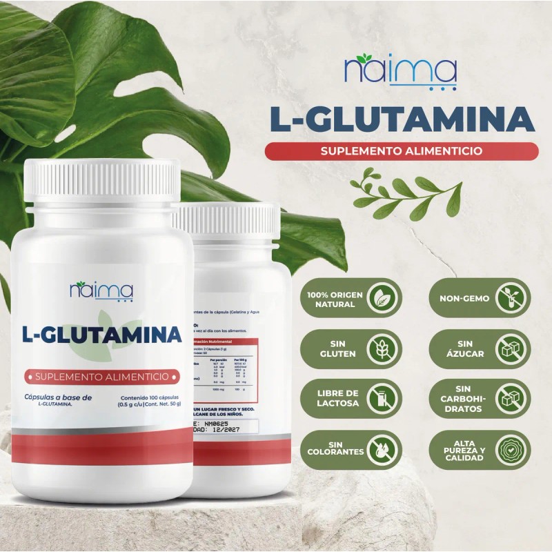 L- Glutamina - Aminoácido 1000 Mg Por Porción - 100