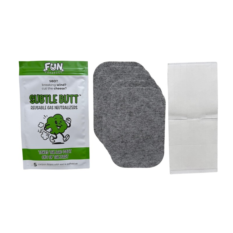 Subtle Butt Reusable Gas Neutralizers: 5 Activated Carbon Fart Pads