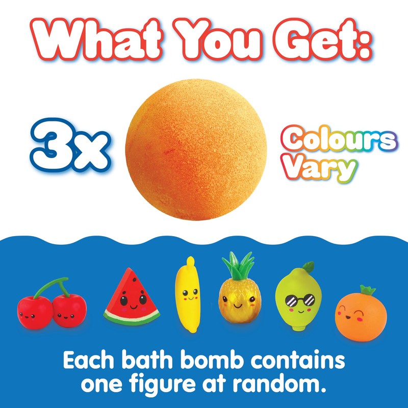 ZIMPLI - 3 x Large 100g Fruity Surprise Baff Bombz,