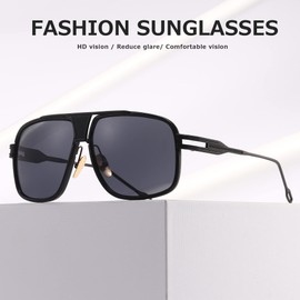 AEVOGUE Sunglasses For Men Goggle Alloy Big Frame Metal Punk Style Shield AE0336