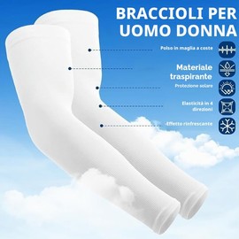 Supmovo Manicotti Braccia Anti UV Manicotto Braccio, Manicotti Pallavolo Ideali per Ciclismo Calcio Padel Beach Volley, Compressione Maniche per Braccia Copri Tatuaggi per Uomo