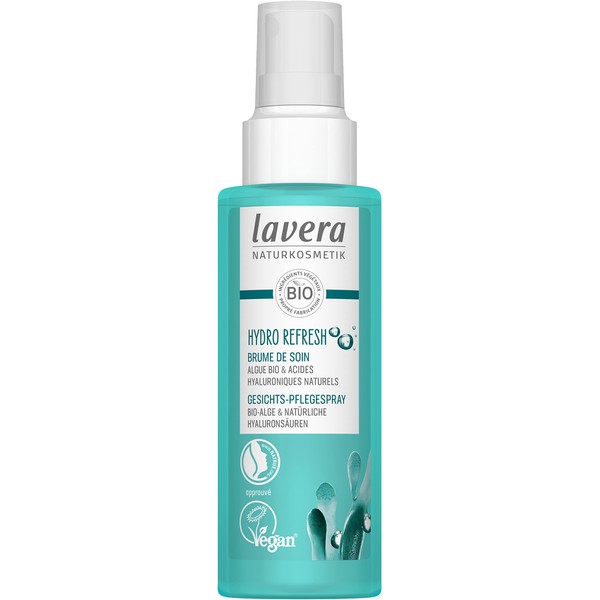 lavera Hydro Refresh Care Mist – with Algae and Hyaluronic Acid – Ultra-Light Moisturising Care – Vegan – Natural Cosmetics – 100 ml