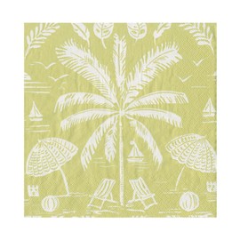 Caspari Palms And Parasols Key Lime Luncheon Napkins - 20 Luncheon Napkins per Pack