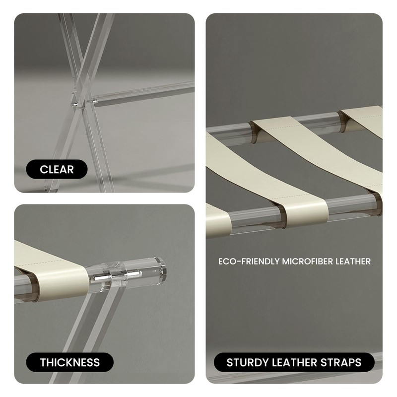 Sumerflos Acrylic Luggage Rack for Guest Room - Foldable Suitcase