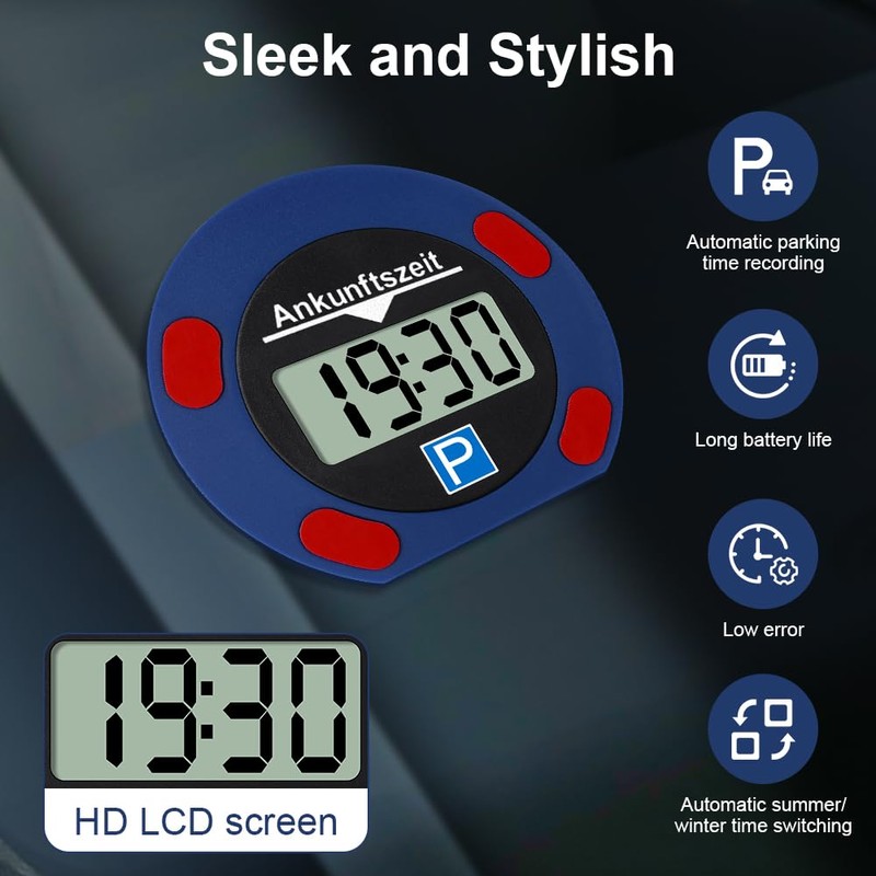 vsshe Electronic Parking Disc, Digital Parking Disc Car, Digital Parking