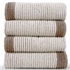 Cleanbear Hand Towels for Bathroom Set of 4, Jacquard Weaved