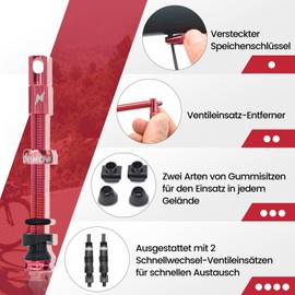 RideNow 65 mm Pink Presta Tubeless Valves Pack of 2