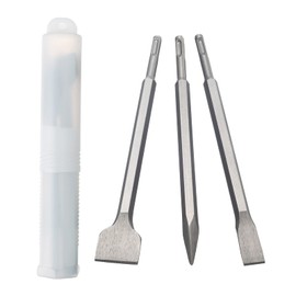 HPMAISON SDS-Plus Chisel Set, 3 PCS SDS-Plus Chisel Set Tool Holder, Hex Shank High Quality Spade, Flat & Point Chisel for Masonry Brick Wall Granite Universally Using with Storage Box