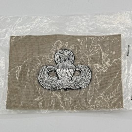 US Army 1960s Vietnam Parachutist Master Jump Wings Bullion Silver Thread Patch