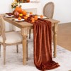 DeZerlor Terracotta Velvet Table Runner 3 Pack Fall Thanksgiving Burnt