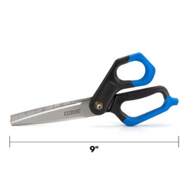 Estwing Heavy Duty Industrial Scissors, Measurement Increments Marked on Blades, Serrated Cutting Edge, 9-inch Shears