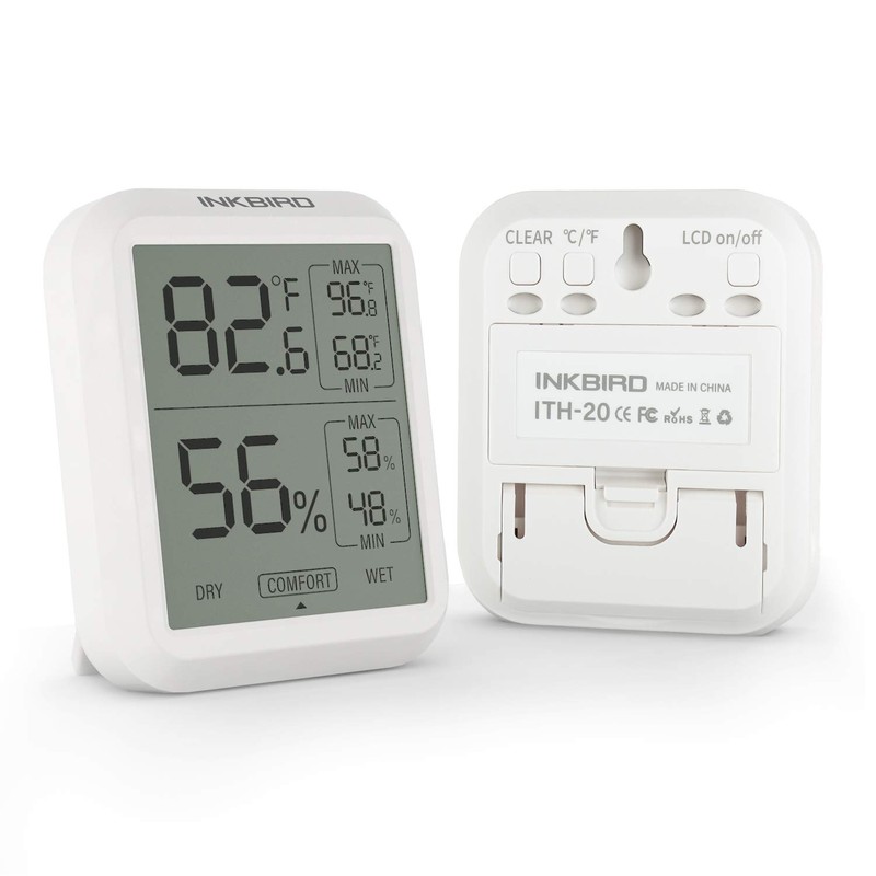Inkbird Temperature Humidity Monitor Moisture Meters Digital Hygrometer Thermometer ITH20