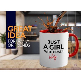 Flairy Land Fitness Two Tone Red Edition - Girl with Body Goals - Gym Weighlifting Vegetarian Bodycuilder Workout Cardio Coach Trainer