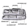 PIT66 LED DRL Headlight Assembly Compatible with 1999-2002 Chevy Silverado