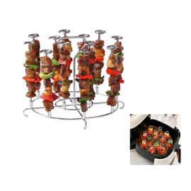 Skewer Stand, 304 Stainless Steel Air Fryer Skewer Rack Compatible with Instant Pot 8 Qt, Kabob Holder for Kitchen Grilling Chicken Meat Barbecue