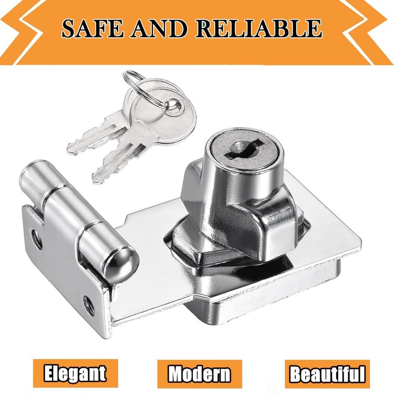 ZiYuya Padlock Hasp Right Angle 90 Degrees Safety Hasp Lock