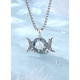 CELESTIA Sigil of Lilith Necklace Tripple Moon Goddess Witch Necklace 925 Sterling Silver Austrian Crystal Pendant Pagan Wicca Jewellery Witchy Gifts for Women Feminist Gifts