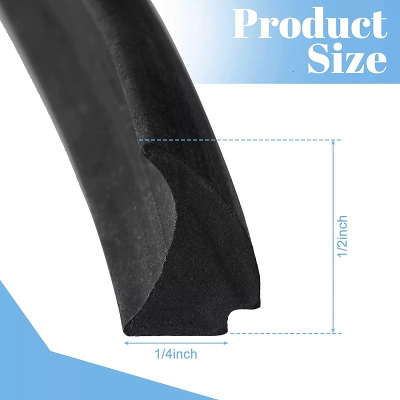 Kingder RV Window Rubber Strip Weatherproof Seal 1/2x1/4 Universal Insulation