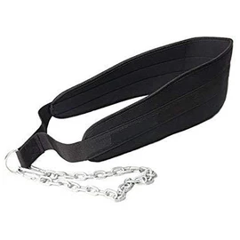 HCE Premium Weight Dipping Belt with 82-cm (32") Heavy Duty Steel D Rings Chain, Black Weight Dip Comfort Fit Neoprene Padded Support - Optimum Weightlifting & Bodybuilding Workouts