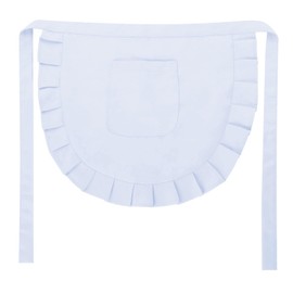 SUN2ROSE Girls Cosplay Waist Apron With Pocket Tight Costume, White Half Apron Kitchen Party Favors, White, Small