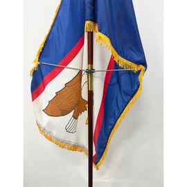 FRF FLAG Indoor Flagpole 8 FT, Wood Flagpole Dark Red, OAK Flag Pole, Fits Indoor Flag Sets and Display Sets