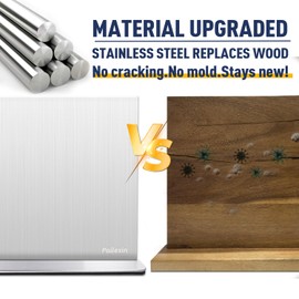 Pailexin Magnetic Knife Block Without Knives— Stainless Steel Double-Sided Magnetic Knife Holder Stand with Strong Magnets, Knife Storage Organizer for Kitchen Counter top, 16 inch