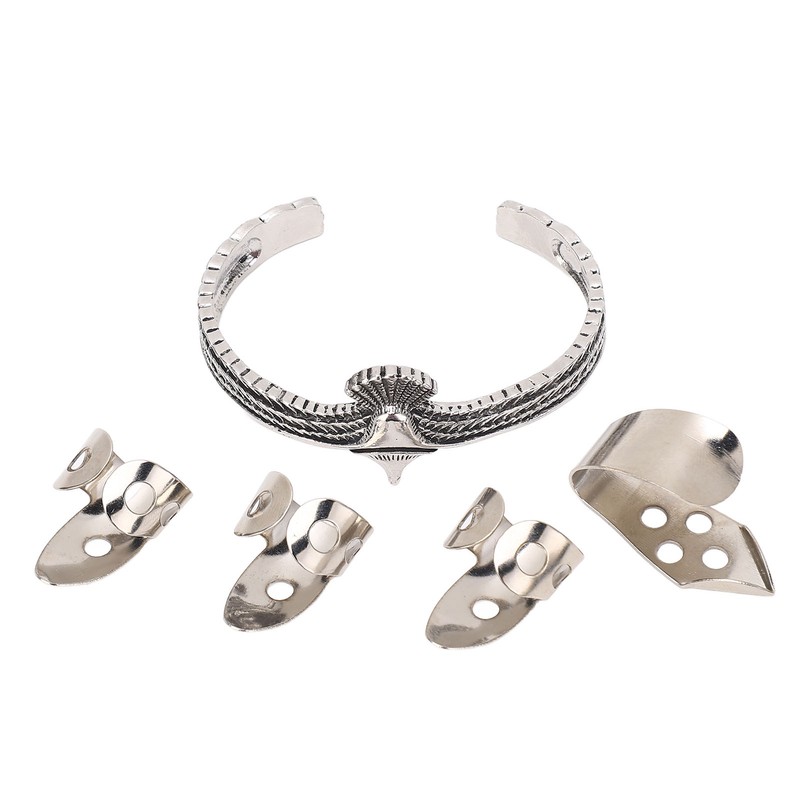 Guitar Pick Set with Alloy Bracelet Stainless Steel Finger Thumb