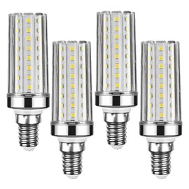 Lxcom Lighting 16W E12 LED Corn Bulbs Candelabra LED Bulb(4 Pack)- 2835 SMD 80 LEDs 150 Watt Equal Daylight White 6000K LED Chandelier Bulbs 1600LM Decorative Bulb E12 Base for Home Lighting,AC85-265V