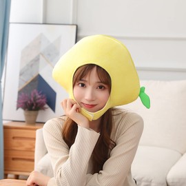Edostree NMMZ-01 Lemon Headpiece, Lemon Cap, Cosplay, Lemon Hat, Plush Toy, Christmas, Halloween, Costume, Photography/Party Goods,