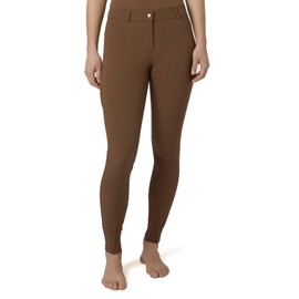 HORZE Anna Women's Silicone Full Seat Breeches with Phone Pocket - Bison Dark Brown - 26