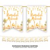 Ramadan Mubarak Bunting Decorations (White & Gold Watercolour Mosque Design)