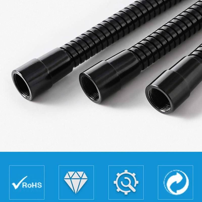 HONSETY 13" Microphone Gooseneck, Multifunction DIY Universal Metal Hose, Black