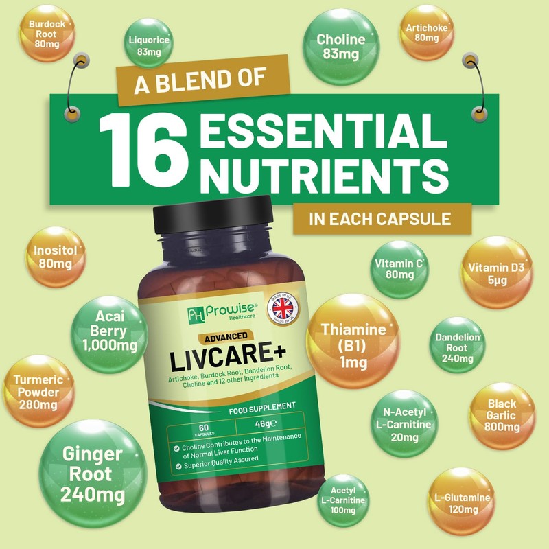 Advanced Livcare+ 60 Vegan Capsules | Added with Choline, Artichoke,