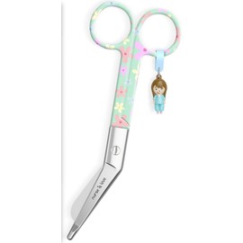 Nurse is Love Bandage Scissors Care Nurse Scissors Stainless Steel Sharp Rounded Tip for Rescue Scissors Trauma Scissors with Colourful Designs Nurse